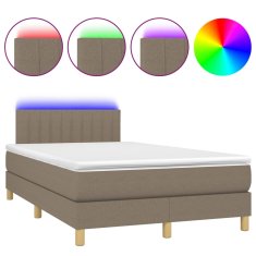 shumee Box spring postel s matrací a LED taupe 120x190 cm textil