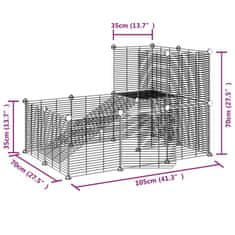 Vidaxl 20panelová ohrádka pro zvířata s dvířky černá 35 x 35 cm ocel
