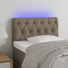 Vidaxl Čelo postele s LED taupe 80 x 7 x 78/88 cm textil