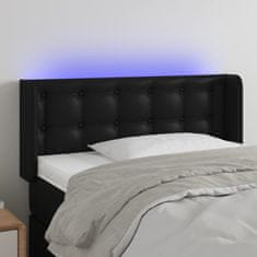 Vidaxl Čelo postele s LED černé 103 x 16 x 78/88 cm umělá kůže