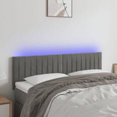 Vidaxl Čelo postele s LED světle šedé 144 x 5 x 78/88 cm samet