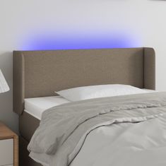 Vidaxl Čelo postele s LED taupe 93 x 16 x 78/88 cm textil