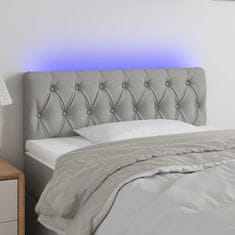 Vidaxl Čelo postele s LED světle šedé 100 x 7 x 78/88 cm textil