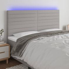 Vidaxl Čelo postele s LED světle šedé 160x5x118/128 cm textil