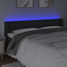 Vidaxl Čelo postele s LED černé 203 x 16 x 78/88 cm umělá kůže