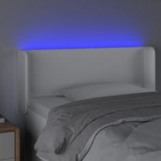 Vidaxl Čelo postele s LED bílé 103 x 16 x 78/88 cm umělá kůže