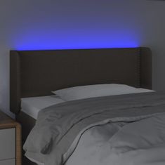 Vidaxl Čelo postele s LED taupe 93 x 16 x 78/88 cm textil