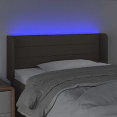 Vidaxl Čelo postele s LED taupe 83 x 16 x 78/88 cm textil