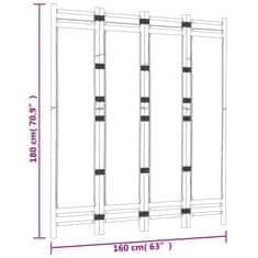 Vidaxl Skládací 4panelový paraván 160 cm bambus a plátno