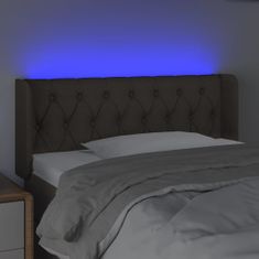 Vidaxl Čelo postele s LED taupe 103 x 16 x 78/88 cm textil