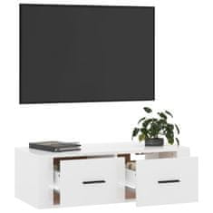 Vidaxl Závěsná TV skříňka lesklá bílá 80 x 36 x 25 cm kompozitní dřevo