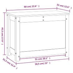 Vidaxl Úložný box medově hnědý 60x32x45,5 cm masivní borovice