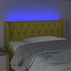 Vidaxl Čelo postele s LED zelené 93 x 16 x 78/88 cm textil