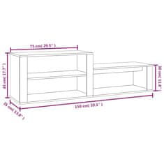 Vidaxl Botník černý 150 x 35 x 45 cm kompozitní dřevo