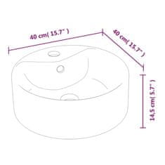 Vidaxl Umyvadlo bílé 40 x 14,5 cm keramika kulaté