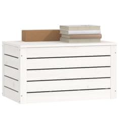 Vidaxl Úložný box bílý 59,5 x 36,5 x 33 cm masivní borové dřevo