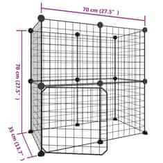 Vidaxl 12panelová ohrádka pro zvířata s dvířky černá 35 x 35 cm ocel