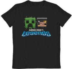 OEM Dětské tričko Minecraft: Legends Creeper Vs Piglin černá bavlna Velikost oblečení: 10-11 let