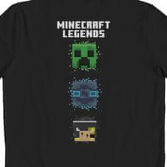 OEM Dětské tričko Minecraft: Legends Creeper Vs Piglin černá bavlna Velikost oblečení: 10-11 let