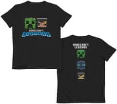 OEM Dětské tričko Minecraft: Legends Creeper Vs Piglin černá bavlna Velikost oblečení: 10-11 let