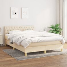 Greatstore Box spring postel s matrací krémová 140x190 cm textil