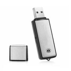 Daklos USB Diktafon (hlasový záznamník) 8 GB paměť, nahrávání hlasu a zvuku - Černá