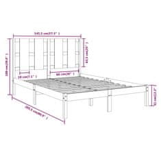 Vidaxl Postel bez matrace bílá 140 x 200 cm masivní borovice