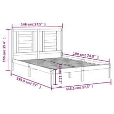 Vidaxl Postel bez matrace bílá 140 x 190 cm masivní borovice