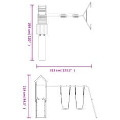 Vidaxl Dětské hřiště na zahradu masivní borové dřevo