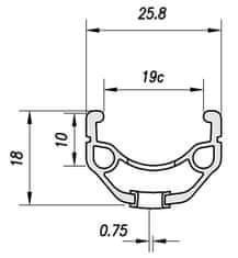 Mach1 ráfek trekový 210 V-brake 32děr/1nýt stříbrný