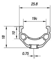 Mach1 ráfek 26" 210 V-brake 36děr/1nýt černý