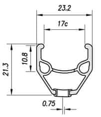 Mach1 ráfek 24" MX Junior V-brake 36děr/černý