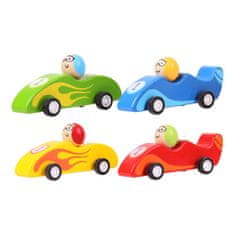 Bigjigs Toys Barevné dřevěné závodní auto 1ks