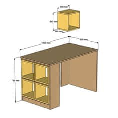 ASIR GROUP ASIR Psací stůl BOX bílý modrý