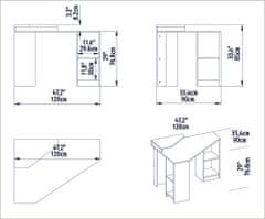 ASIR GROUP ASIR Psací stůl FLOATING bílý rohový