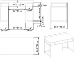 ASIR GROUP ASIR Psací stůl ALMA černý bílý