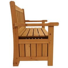 MCW Zahradní lavička L68 s úložným prostorem, lavička s úložným prostorem, venkovní jedlové dřevo MVG 114 cm, hnědá