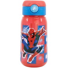 Stor Plastová láhev na pití s brčkem a víčkem Spiderman