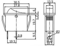 HADEX Vypínač kolébkový OFF-ON 1pol.250V/15A