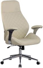 Sortland Kancelářská židle Layton - pravá kůže | krémová