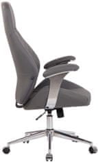 Sortland Kancelářská židle Layton - pravá kůže | šedá