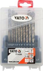 YATO Sada vrtáků na kov 19ks HSS-COBALT 1-10mm