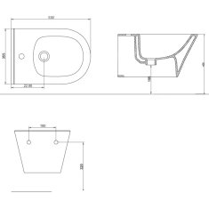 SAPHO AVVA bidet závěsný 35,5x53 cm, bílá 100324 - Sapho