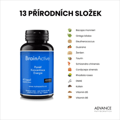 Advance nutraceutics ADVANCE BrainActive 60 kapslí - paměť, soustředění, energie