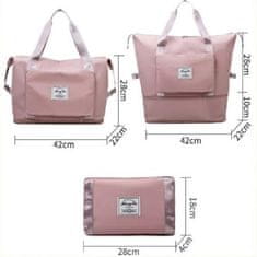 VIVVA® Cestovní taška, Skládací cestovní taška, Dámská cestovní taška, 42 x 38 x 22 cm | BAGPLUS Černá