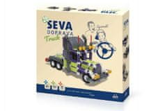 InnoVibe Stavebnice SEVA DOPRAVA Truck plast 402 dílků v krabici 35x33x5cm