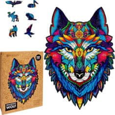 InnoVibe Magické dřevěné barevné puzzle - Majestátní vlk