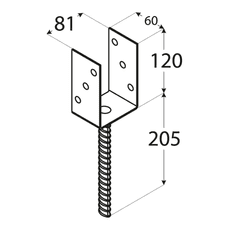 DOMAX PS 80U (81*120*5) Patka sloupku ZNO 80 typu "U"