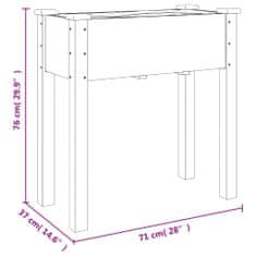 Vidaxl Truhlík s vložkou hnědý 71 x 37 x 76 cm masivní jedlové dřevo