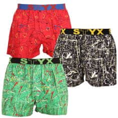 Styx 3PACK pánské trenky art sportovní guma vícebarevné (3B13356) - velikost XL